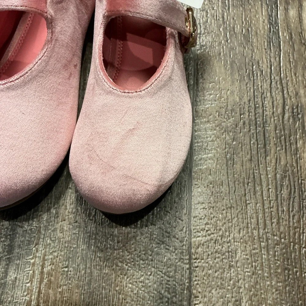 H&M Light Pink Velvet Mary Jane Shoes for Kids Size 13.5 - Picture 10 of 12